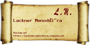 Lackner Menodóra névjegykártya